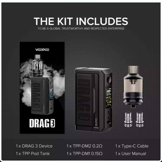 DRAG 3 Kit (Max 177watt Gene Fan Chip 2.0) 18650mah supported