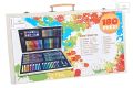 208 Pieces Double Sided Trifold Easel Art Set Portable Art Supplies Drawing Set Box With Oil Pastels Crayons Colored Pencils Markers Paint Brush Sketch Pad For Kids Gift. 