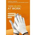 ( 6 pair ) Knitted And Black Dotted Working Hand Gloves, For Construction, Household, Workshop, Materials handling Etc.