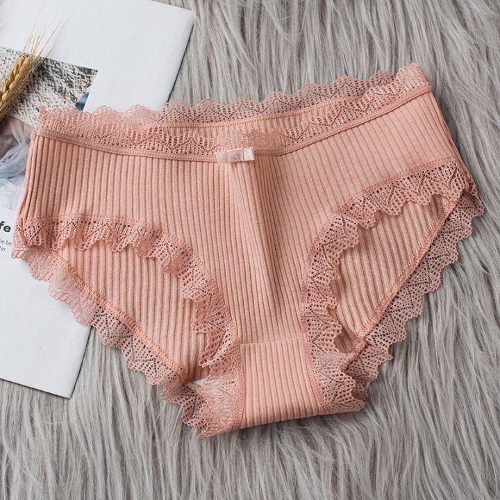 Pure%20Cotton%20Panty%20Lace%20Women%20Mid%20Waist%20Stripe%20Cotton%20Panties%20Antibacterial%20Intimate%20%20Panty%20-%20Image%205