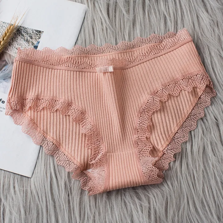 Pure%20Cotton%20Panty%20Lace%20Women%20Mid%20Waist%20Stripe%20Cotton%20Panties%20Antibacterial%20Intimate%20%20Panty%20-%20Image%205