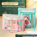 1 large capacity portable transparent waterproof handheld folder, expandable file storage bag, PVC self-adhesive file bag for of. 