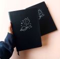 Space Doodle Minimalistic Black BuJo Notebook Dot grid Diary Dotted pages A5 Journal. 
