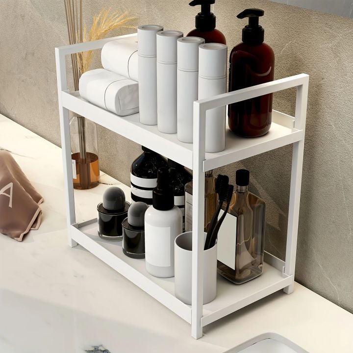 Bathroom Rack,Integrated Dressing Table,Double-layer Skin Care Stand ...