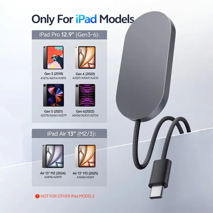 Magnetic%20Wireless%20Charger%20for%20iPad%20Pro/Air,%2028W%20Aluminum%20Alloy%20Fast%20Charing%20with%205.58ft%20USB-C%20Cable%20Smart%20ipad%20Charger%20-%20Image%207