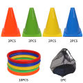1 Set Party games Ring Toss Game Carnival Combo Set,Soft Plastic Cones Ring Toss Games,Carnival Games Toy for Kid Adult. 