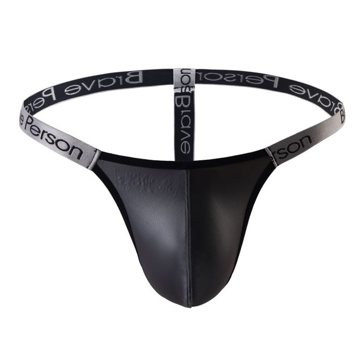 Men's Underwear G-string Thongs PU Leather Thongs Mens Bikini G-string T-back Underwear Thongs