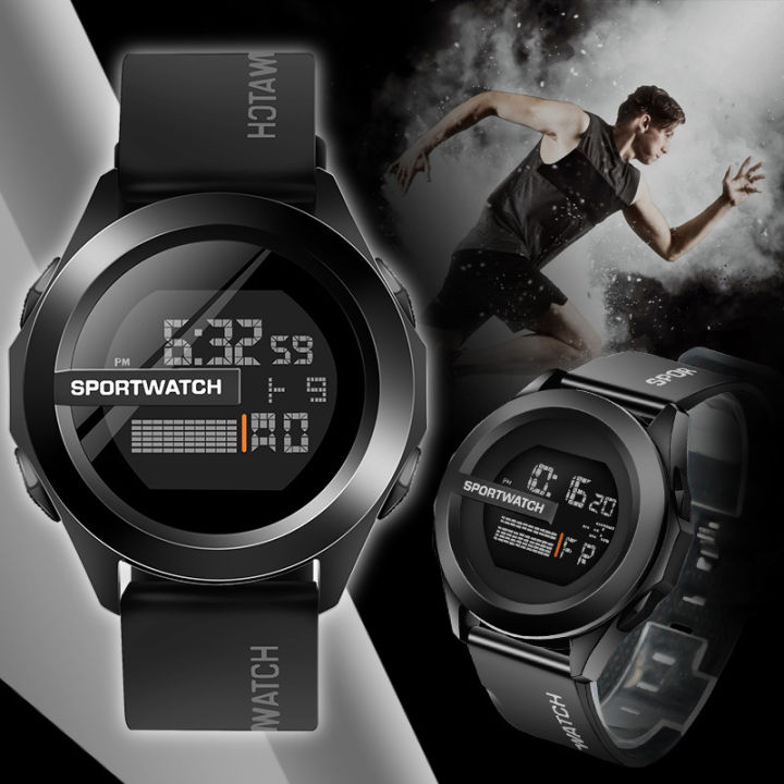 LASHIDA Wind Multi-Functional Simple Round Electronic Watch Watch Sports Men and Women Middle School Students Trend Couple LCD