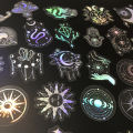 50pcs Holographic Glitter Stickers PET Transparent Shiny Waterproof Decorative Decals.