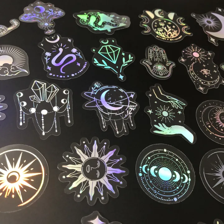 50pcs%20Holographic%20Glitter%20Stickers%20PET%20Transparent%20Shiny%20Waterproof%20Decorative%20Decals%20-%20Image%203