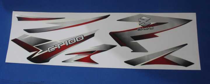 CT 100 BAJAJ NEW RED FULL SET STICKER | Daraz.lk