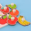 Baby Montessori Early Education Scratch Board Toy Hand Development Fruit Cognitive Puzzle for Children Educational Play. 