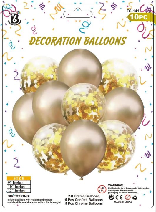 Latex 10 Pcs Gold Chrome & Confetti Balloons with ribbon shiny metallic balloons For Birthday Anniversary Party Gold Theme Confetti Balloons Shiny & Sturdy Balloon Bunch For Wedding Party (Pack of 10, Gold)