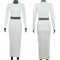 Womens Dress Sets Long Sleeve Crop Tops And Mid Calf Skirt Suit Fashion 2PCS Set Slim Office Lady Autumn Suits Clothing Q2418.