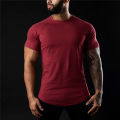 Plain Gym T-shirt Men Summer Fitness Clothing O-Neck Short Sleeve T shirt Cotton Slim Fit Tshirt Bodybuilding Workout Tees Tops.