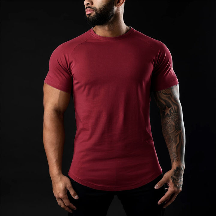 Plain%20Gym%20T-shirt%20Men%20Summer%20Fitness%20Clothing%20O-Neck%20Short%20Sleeve%20T%20shirt%20Cotton%20Slim%20Fit%20Tshirt%20Bodybuilding%20Workout%20Tees%20Tops%20-%20Image%204