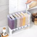 6 Grid Rice Dispenser Storage Box - Kitchen Dry Food Organizer, lentil, bean, grain, cereal, dry food, dal, spice, nut, dried fruit container jar, holder, wall mounted multi compartment box, almond, bean storage, drawer. 