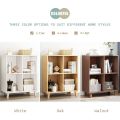 Freestanding Open Cubes Bookcase - 2-Tier Floor Standing Wooden Storage Display Cabinet Organizer with Legs for Home Office, 6-Cubes Open Shelf Low Short Bookshelf. 