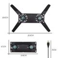 High Quality Portable Laptop Cooler Foldable Silent USB Powered Cooler with Double Fans Notebook Cooler for 7-15 inch Laptop.