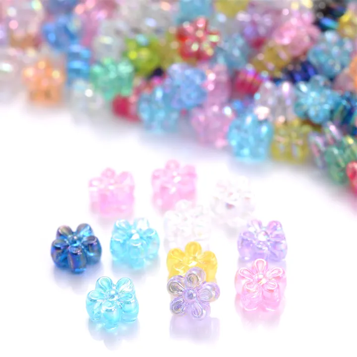 100pcs%204x7mm%20Acrylic%20Flower%20Beads%20Tiny%20AB%20Color%20Mix%20Shiny%20Loose%20Spacer%20Beads%20For%20Jewelry%20Making%20Diy%20Bracelet%20Necklace%20Keychain%20-%20Image%204