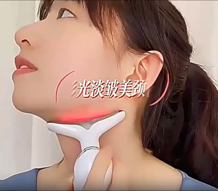 3-in-1 Rechargeable Face and Neck Massager with Red Light Therapy and Microcurrent for Skin Lifting and Anti-Wrinkle Care | Random Color