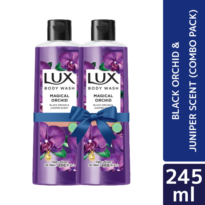 Lux Body Wash Black Orchid Scent & Juniper Oil 245ml (Bundle of 2)