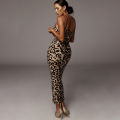 Summer  Leopard Sleeveless Elegant Dress Women Clothing Female Fashion High Waist Spaghetti Strap Slim Evening Party Dresses. 