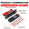 Bluetooth 5.0 MP3 Decoder Board 2*75W 80W Amplifier Audio Player 12V DIY MP3 Player Car FM Radio Module TF USB Mic Record Call. 