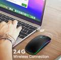 Dual Rechargeable Bluetooth and 2.4G Wireless Mouse 2 in 1 Mouse. 