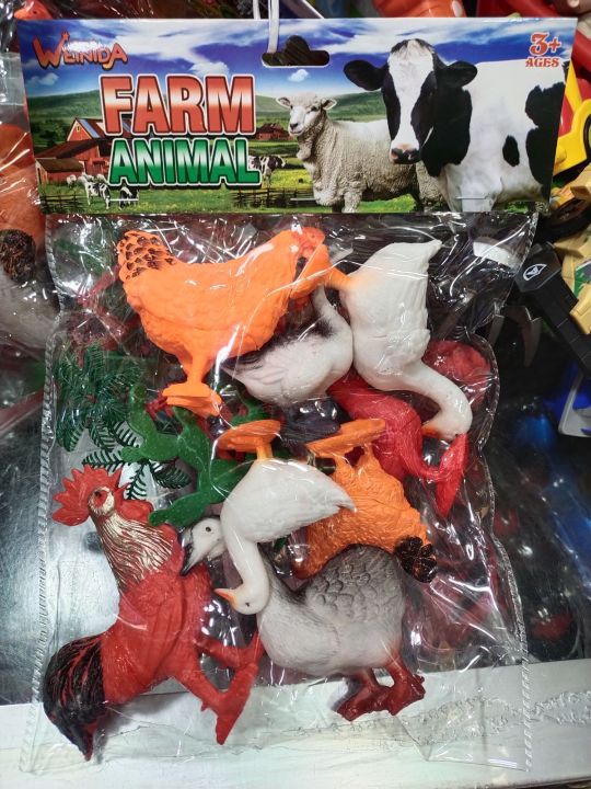 8 pcs Farms Animal  set full body rubber