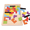 New 3D Wooden Tetris Puzzle Toy Tangram Shape Thinking Logic Colorful Children's Building Blocks Montessori Education . 