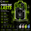 WKSHOP Air 31 Transparent Wireless Earbuds Bluetooth 5.3 TWS Earphones HD Bass Stereo Sound ENC Noise Reduction Gaming Handsfree Touch Control Long Battery Life Charging Case Low Latency Compatible with Android iOS Smartphones Music Ear Buds. 