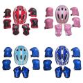 7pcs Children Skating Protector Set Comfortable Shockproof Bike Safety Helmet Knee Elbow Wrist Guard Pad Set for 4-16 Kids. 