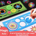 Multifunctional Wanhua Ruler Magic Set Ruler Versatile Gauge Curve Gear Drawing Tool Kit Puzzle Template Ruler.