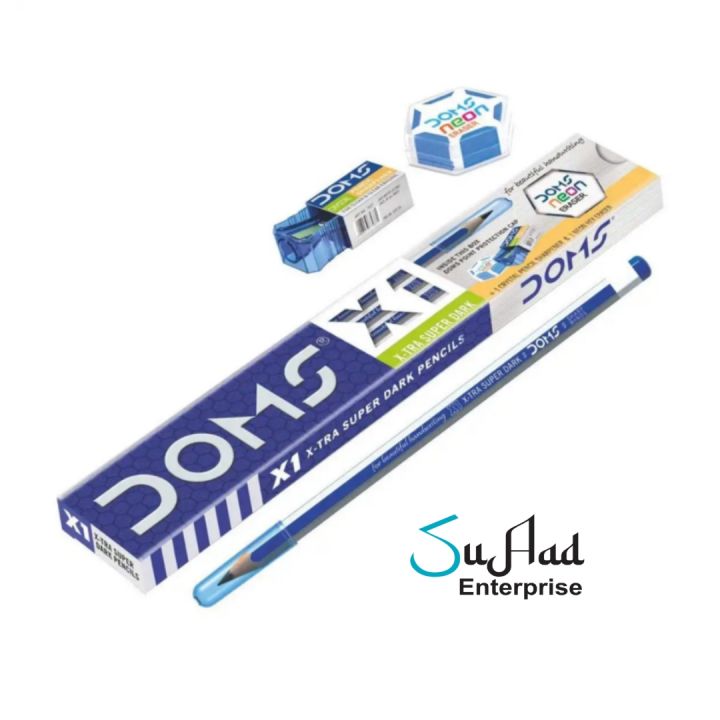 Doms%20Pencils%201%20Packet%20Set%20Of%2010%20Pcs(1%20Eraser+1%20Sharpener)%20-%20Image%202