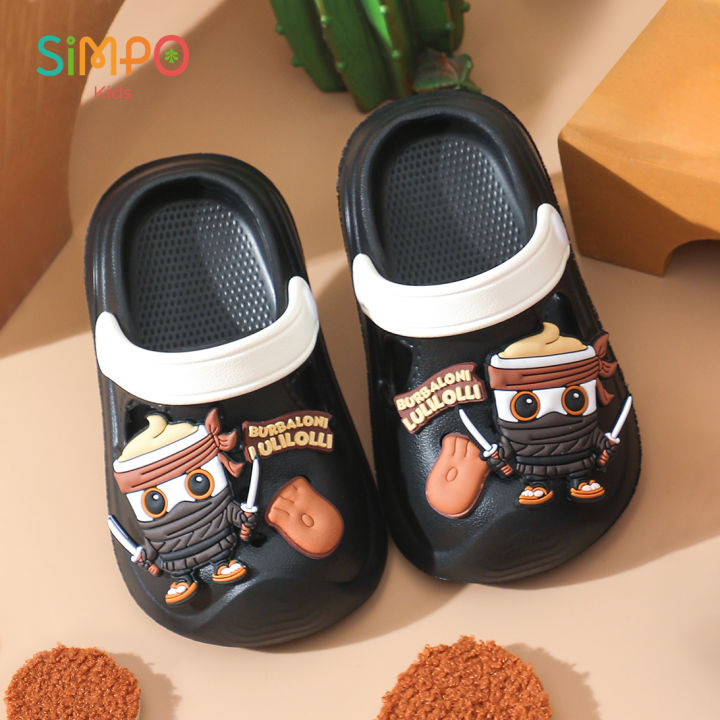Cute Ninja Pattern Children's Slippers Summer Boys' Garden Shoes Soft Bottom Indoor Baby Outdoor Beach Sandals