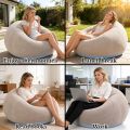 1PCS Oversized Inflatable Lazy Sofa with Manual Air Pump Portable Gray PVC Four Seasons Suitable Outdoor Indoor Lounge Seat. 