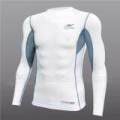 Spandex ns001 long sleeve muscle shirt White/Grey stitch XL. 
