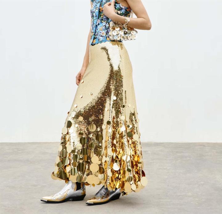 Women's%20Plus%20Size%20Formal%20Skirts%20Elegant%20Gold%20Long%20Sequin%20Party%20Club%20Evening%20High%20Waist%20Skirts%20Female%20Casual%20Cocktail%20Skirts%20-%20Image%203