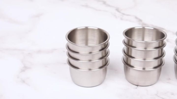 12 Pcs Sauce Dipping Bowl 304 Stainless Steel Dipping Cups Round Sauce Dishes 45/55ml Mini Reusable Seasoning Cups Dipping Cups