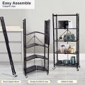 5 Tier Foldable Storage Rack. Metal Black Foldable Storage Rack. 