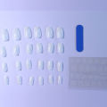 ARTAUG 24PCS Short Square White Solid Full Cover Full Cover Fake Nail Set Cheap Nails Summer Nails Delicate Nail. 