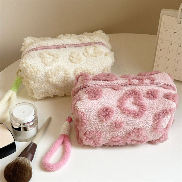 Plush%20Makeup%20Bags%20with%20Handle%20Soft%20Travel%20Cosmetic%20Storage%20Bag%20Portable%20Love%20Print%20Organizer%20Pencil%20Case%20Cute%20Clutch%20Pouch%20-%20Image%204