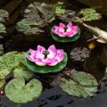 Lotus Shape Floating Garden Fountain Life Up To 20000 Hours Solar Powered Fountain Pump Water Lily Ornaments for Decore Garden.