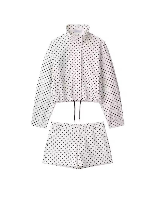 Womens%20Polka%20Dot%202%20Piece%20Set%20Casual%20Stand%20Collar%20Long%20Sleeve%20Crop%20Top%20And%20High%20Waist%20Shorts%20Outfit%20Spring%20Fashion%20Streetwear%20-%20Image%204