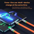 3 in 1 120W 6A Fast Charging Type C Cable Micro USB for i-Phone Charging Cable for S am-sung Hua-wei Phone Charger USB Cable. 