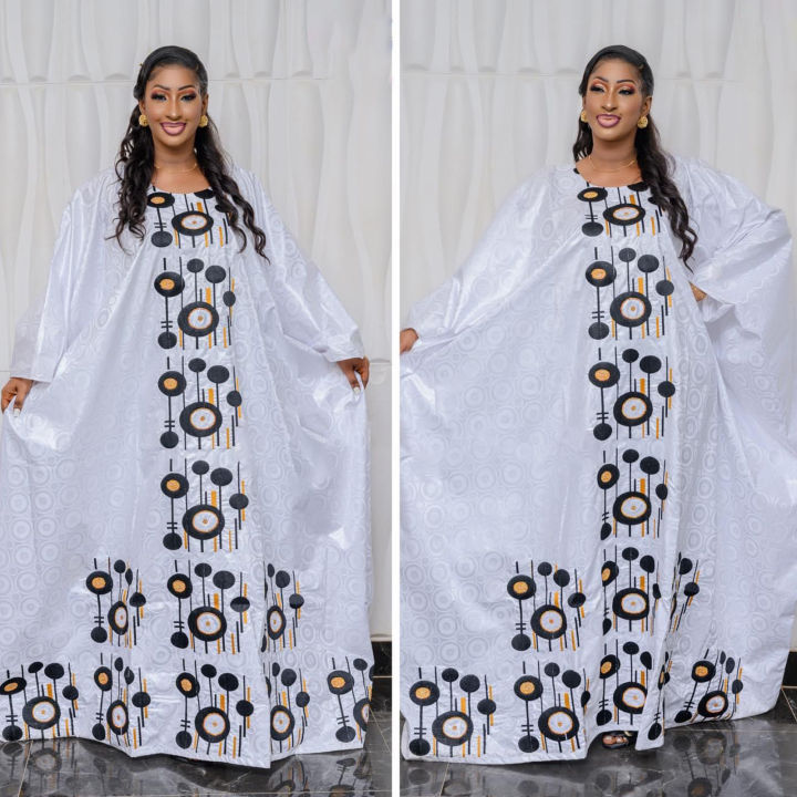 African%20Dresses%20For%20Women%20Bazin%20Riche%20Emboridery%20Design%20Floor%20Length%20With%20Scarf%20Couple%20Design%20-%20Image%202