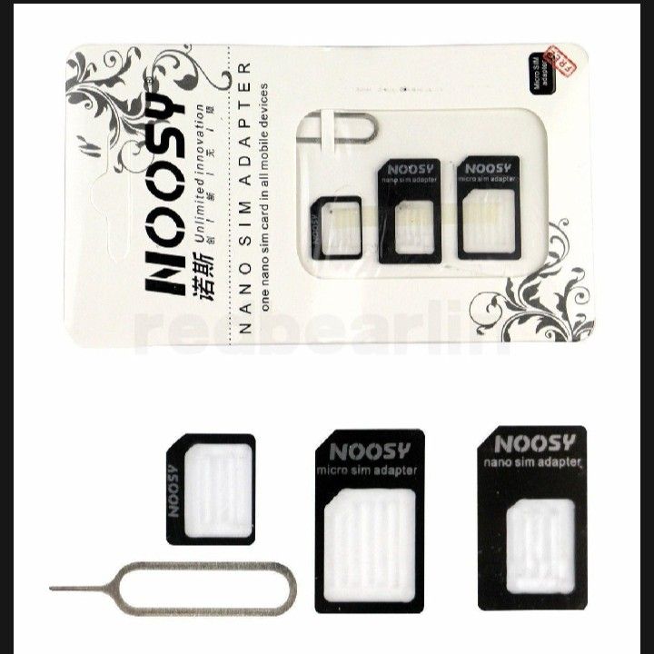 4 In 1 Noosy Nano Micro SIM Card Adapter Eject Pin For Mobiles Phones ...