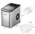 Portable Ice Maker Machine Countertop, TOBEELEC 2.1L Electric Ice Maker with Touch LCD Display, Self-Cleaning Function, 9 Ice Cubes Ready in 7 Mins, 26lbs24H, Ice Basket & Scoop for Home, Bar, Party. 