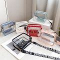 Transparent Crossbody Bag for Women Candy Color Letter Fashion Shoulder Bag PVC Transparent Jelly Bag Small Square Bag. 